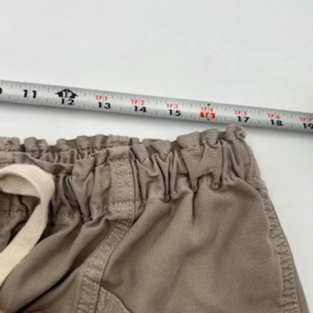 Aerie Women Small Khaki‎ Tan Paperbag Waist Utility Shorts Cotton Lyocell Blend